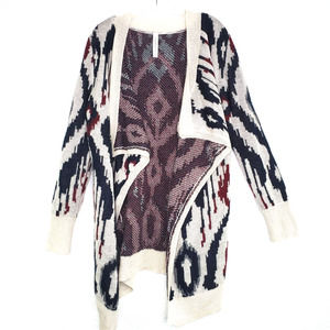 Aeropostale Aztec Print Long Open Cardigan
